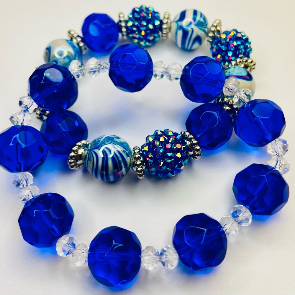 Beautiful royal blue Crystal bracelet set